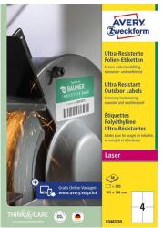 AVERY Etikett AVERY B3483-50 105x148 mm ultra ellenálló 200 címke/csomag 50 ív/csomag (B3483-50)