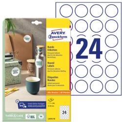 AVERY Etikett AVERY L3415-10 kör alakú 40 mm átmérő 240 címke/doboz 10 ív/doboz (L3415-10) - vectraline
