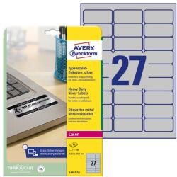AVERY Etikett AVERY L6011-20 63, 5x29, 6mm lézer ezüst 540 címke/doboz 20 ív/doboz (L6011-20)