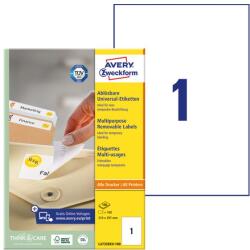 AVERY Etikett AVERY L4735REV-100 210x297 mm univerzális visszaszedhető 100 címke/doboz 100 ív/doboz (L4735REV-100)