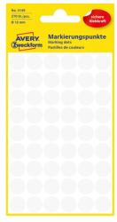 AVERY Etikett AVERY 3145 jelölőpont 12mm fehér 270 darabos (3145) - vectraline