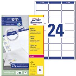 AVERY Etikett AVERY L7159-100 63, 5x33, 9mm univerzális 2400 címke/doboz 100 ív/doboz (L7159-100)