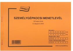  Nyomtatvány személygépkocsi menetlevél A/5 (63108) - vectraline