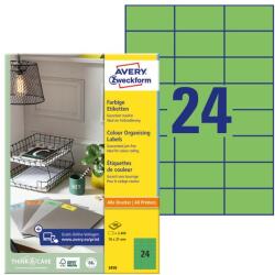 AVERY Etikett AVERY 3450 70x37mm univerzális zöld 2400 címke/doboz 100 ív/doboz (3450) - vectraline