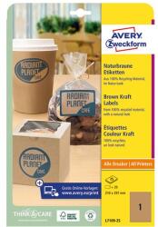 AVERY Etikett AVERY L7109-25 210x297 mm újrahasznosított barna kraft 25 íves (L7109-25)