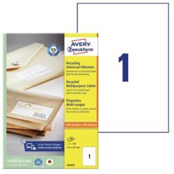 AVERY Etikett AVERY LR3478 210x297mm környezetbarát 100 címke/doboz 100 ív/doboz (LR3478)