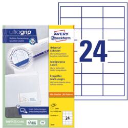 AVERY Etikett AVERY 3658 64, 6x33, 8mm univerzális fehér 2400 címke/doboz 100 ív/doboz (3658)