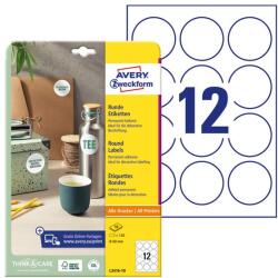 AVERY Etikett AVERY L3416-10 kör alakú 60 mm átmérő 120 címke/doboz 10 ív/doboz (L3416-10)
