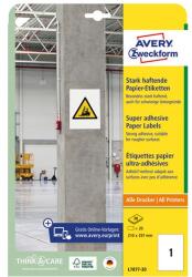 AVERY Etikett AVERY L7877-20 210x297 mm szuper öntapadó 20 íves (L7877-20)