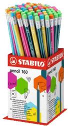 STABILO Grafitceruza display STABILO Pencil 160 HB hatszögletű radíros 72 darabos (2160/72-1HB)