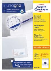 AVERY Etikett AVERY 3484-200 105x37 mm fehér univerzális 3520 címke/doboz 200+20 ív/doboz (3484-200)