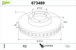 VALEO Disc frana VALEO 673489 (673489)