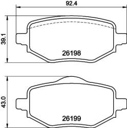 HELLA Set placute frana HELLA 8DB 355 040-971 (8DB 355 040-971)