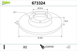 VALEO Disc frana VALEO 673324 (673324)