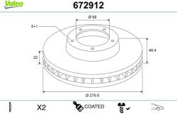 VALEO Disc frana VALEO 672912 (672912)