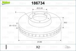 VALEO Disc frana VALEO 186734 (186734)