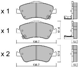 AISIN Set placute frana AISIN BPTO-1015 (BPTO-1015)