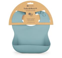 Petite&Mars TAKE&MATCH Szilikon előke zsebbel, Frosted Sky