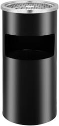  Coș de gunoi de perete cu scrumieră, negru, oțel, 26 L (51096) Cos de gunoi