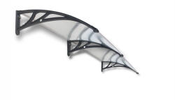 Silver Wing Miko Előtető 240x60 cm fekete keret színtelen üregkamrás polikarbonát tetőlap ZENN típusú előtető C típusú kar