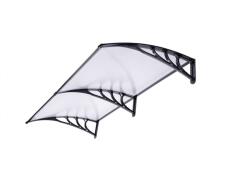 Silver Wing Előtető 200x100 cm fekete keret színtelen üregkamrás polikarbonát tetőlap B típusú kar