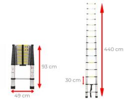 Ztrust scara telescopica 15 trepte | 4, 4 m | Aluminiu (TTL1044)