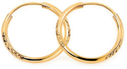 Heratis Forever Elegáns, gravírozott karika fülbevaló 2 cm, sárga arany, 9K IZ25149HR