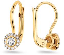 Heratis Forever Virágos fülbevaló cirkóniákkal, sárga arany, 9K IZ31648HR