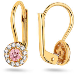 Heratis Forever Női fülbevaló utánzott rózsakvarccal és cirkóniákkal, 9K sárga arany IZ31654HR
