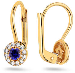 Heratis Forever Női fülbevaló szimulált zafírral és cirkóniákkal, 9K sárga arany IZ31656HR