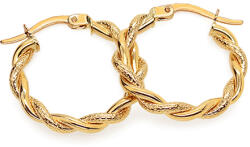 Heratis Forever Csavart karika fülbevaló gravírozott pontokkal Zola, sárga arany 9K IZ25306HR