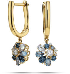  Fleur gyémánt fülbevaló topázzal, 14K sárga arany KU2179N