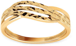 Heratis Forever Fényes, gravírozott vonalakkal díszített Lena gyűrű, 9K sárga arany IZ31069HR