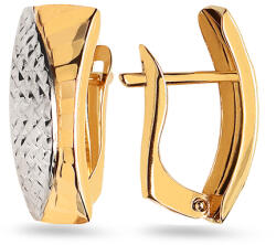 Heratis Forever Kétszínű fülbevaló gravírozással és kovácsolt mintával, kombinált arany, 9K IZ25046HR
