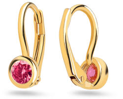 Heratis Forever Gyermek fülbevaló kerek, utánzott rodolittal, sárga arany, 9K IZ31660HR