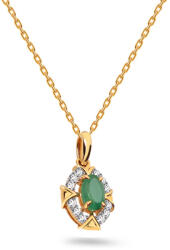  Faiza gyémánt medál smaragddal, 14K sárga arany KU2184SP