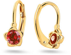 Heratis Forever Gyermek virág alakú fülbevaló utánzott rodolittal, 9K sárga arany IZ31669HR