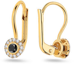 Heratis Forever Női fülbevaló utánzott ónixszal és cirkóniákkal, 9K sárga arany IZ31652HR