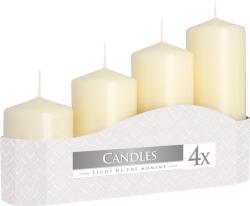 BISPOL Pillar candle cream 4 pcs 150/135/170/200 g