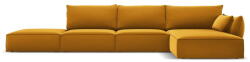 Mazzini Sofas Mustársárga bársony sarokkanapé (jobb oldali-heverő résszel) Vanda - Mazzini Sofas - bonami - 774 392 Ft