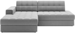 Eltap Szürke bársony kinyitható sarokkanapé (bal oldali-heverő résszel) Blezalt - ELTAP