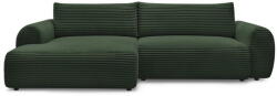 Bobochic Paris Sötétzöld kordbársony kinyitható sarokkanapé (bal oldali) Lucien - Bobochic Paris