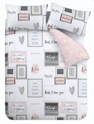 Catherine Lansfield Fehér-rózsaszín egyszemélyes ágyneműhuzat 135x200 cm Sleep Dreams - Catherine Lansfield