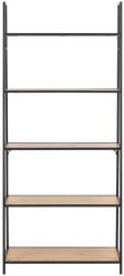 Actona Fekete-natúr színű polcos állvány tölgyfa dekorral 77x175 cm Seaford - Actona