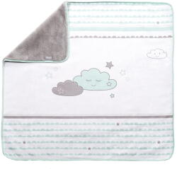 Roba Fehér-mentazöld mikroplüss gyerek takaró 80x80 cm Happy Cloud - Roba