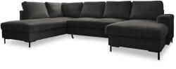 Miuform Sötétszürke kordbársony kinyitható sarokkanapé (bal oldali) Lofty Lilly - Miuform - bonami - 701 242 Ft