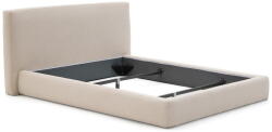 Kave Home Bézs kárpitozott egyszemélyes ágy ágyrács nélkül 90x200 cm Blok - Kave Home
