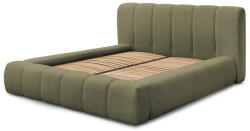 Bobochic Zöld kárpitozott ágyneműtartós franciaágy ágyráccsal 160x200 cm Denali - Bobochic Paris