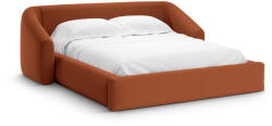 Cosmopolitan Design Téglavörös kárpitozott ágyneműtartós franciaágy ágyráccsal 180x200 cm Campi - Cosmopolitan Design