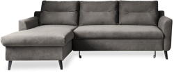 Miuform Stylish Stan sötétszürke kinyitható bársony sarokkanapé, bal oldali - Miuform